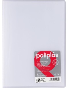 CARPETA Fº 10 FUNDAS SOLDADAS TRANSLUCIDAS NATURAL POLIPLAS